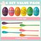 Easter Egg and Spoon Race Game Set 6 Eyeballs and Spoons with Assorted Colors